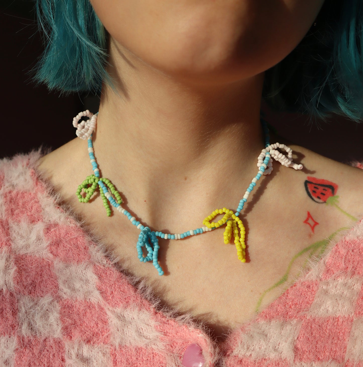 Bowed Beaded Necklace