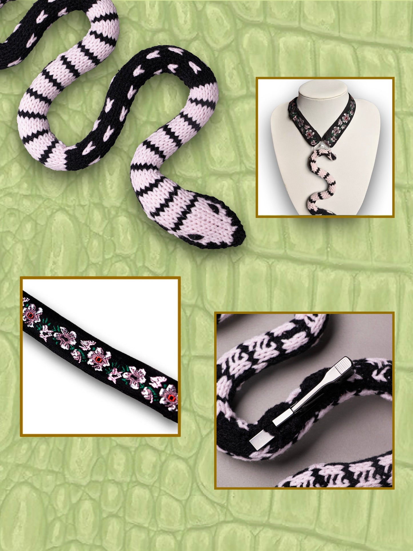Black Striped SnakeTie