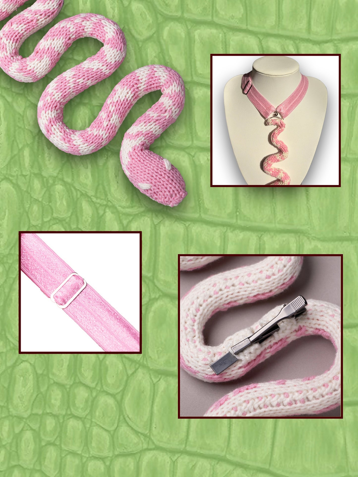 Pink&White SnakeTie