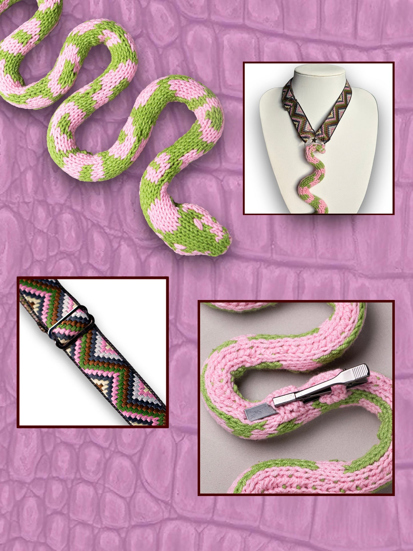 Green&Pink SnakeTie