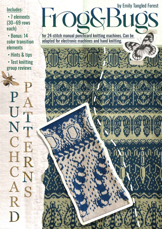 Frog&Bugs punch card pattern