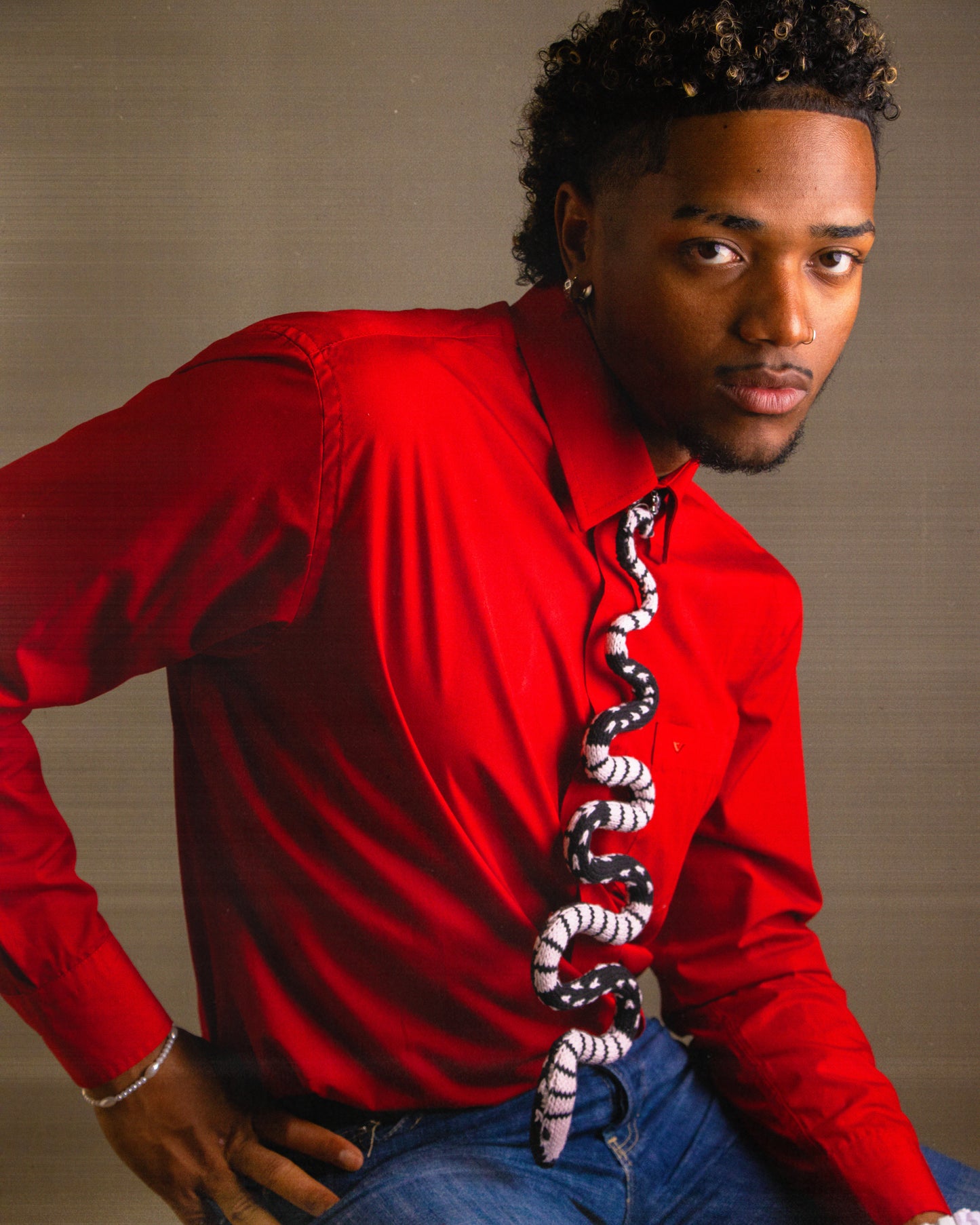 Black Striped SnakeTie